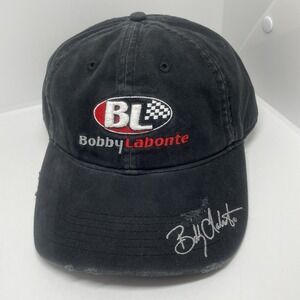 NEW Bobby Labonte‎ BL distressed Black Cap official Race Shop Racing Sample Hat